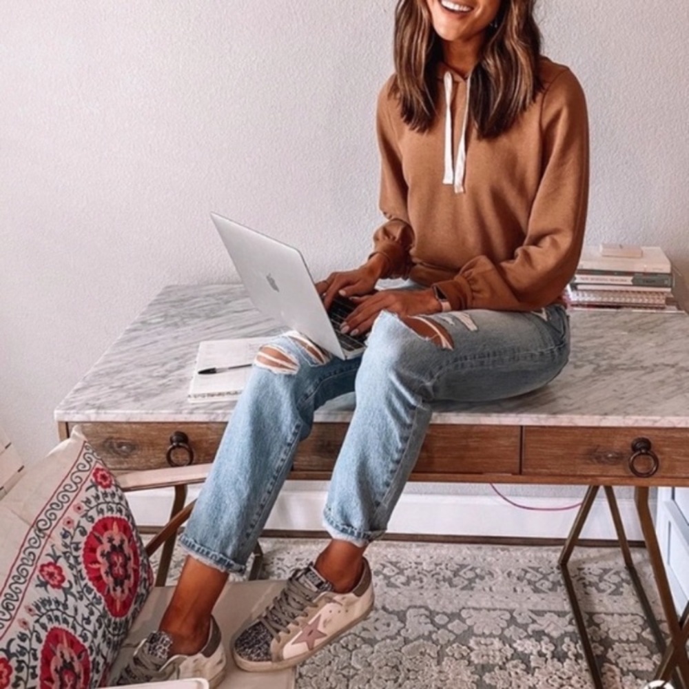 Madewell Bubble-Sleeve Hoodie Crop